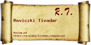 Reviczki Tivadar névjegykártya